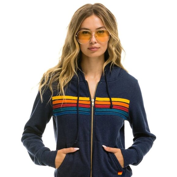 Aviator Nation Tops - Aviator Nation 5 Strip Hoodie Size Small Unisex